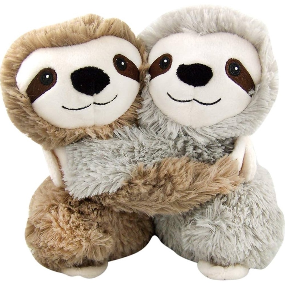 Brown and Gray Plush Sloth Toy for Small Pets